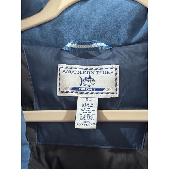 Mens Southern Tide Sport The Skipjack XL Duck Down Feather Vest Blue Nylon - Picture 3 of 10